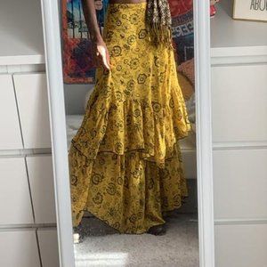 UO Bree Tiered Ruffle Maxi Skirt